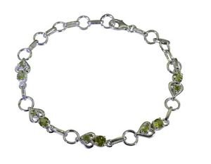 Riyo Green 925 sterling silver Peridot Bracelet taking handmade unique jewellery