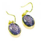 Riyogems Dichroic Glass Gold Plated Fashion Ear Thread L 1.2in Gpedgl-22004