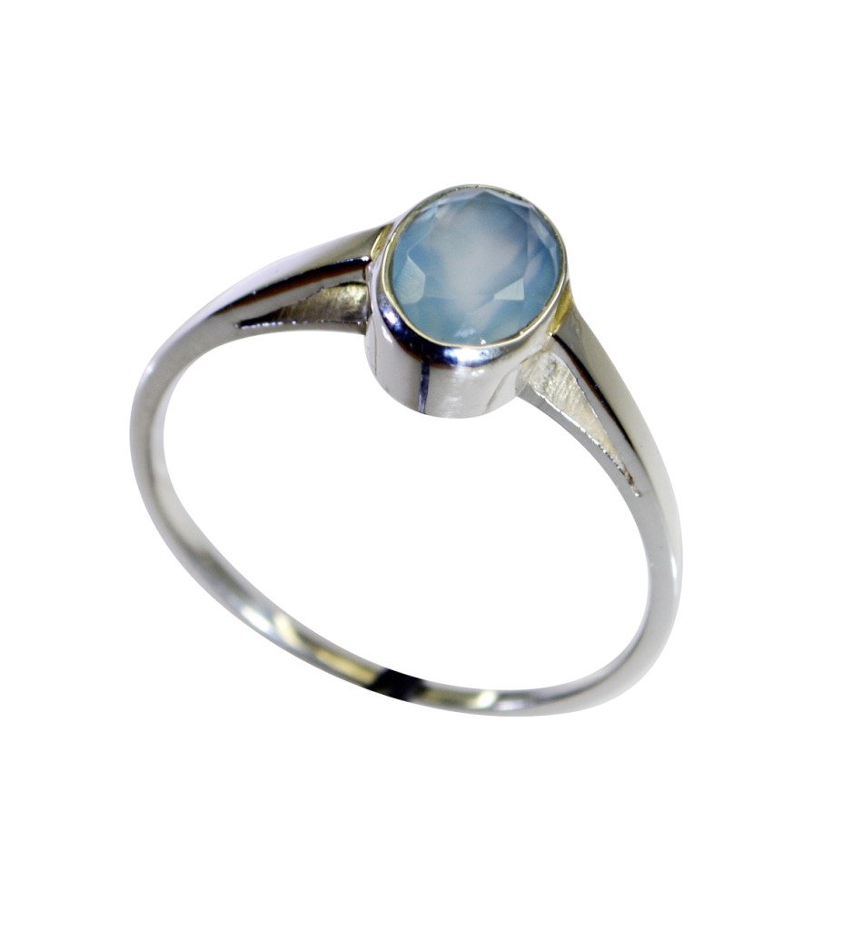 Riyo Aqua Chalcedony Silver Jewelry Supply Engagement Ring Sz 8 Srach8-4014