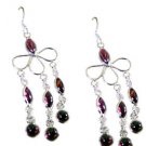 Riyo Garnet Silver Prom Jewellery Celebrity Earring L 2in Segar-26066