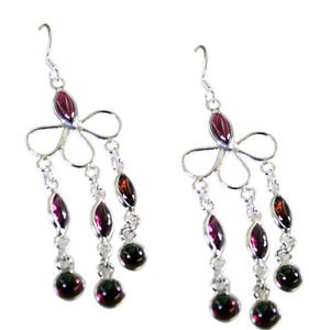 Riyo Garnet Silver Prom Jewellery Celebrity Earring L 2in Segar-26066