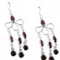 Riyo Garnet Silver Prom Jewellery Celebrity Earring L 2in Segar-26066