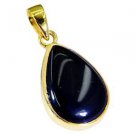 Riyogems Black Onyx 18k Y.G. Plated Braided Pendant L 1.5in Gppbon-6005