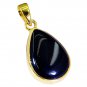 Riyogems Black Onyx 18k Y.G. Plated Braided Pendant L 1.5in Gppbon-6005
