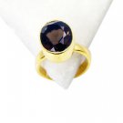 Riyo Smoky Quartz Gold Plated India Rosary Ring Jewelry Sz 6 Gprsqu6-76037