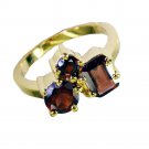 Garnet 18 Kt Gold Fashion Finger Armor Ring