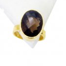 Riyo Smoky Quartz 18kt Gold Platings Ecclesiastical Ring Sz 6 Gprsqu6-76022