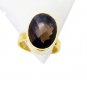 Riyo Smoky Quartz 18kt Gold Platings Ecclesiastical Ring Sz 6 Gprsqu6-76022