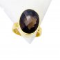 Riyo Smoky Quartz 18kt Gold Platings Ecclesiastical Ring Sz 6 Gprsqu6-76022