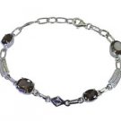 Riyo Brown 925 sterling silver Smoky Quartz Bracelet wonderful. handmade wire je