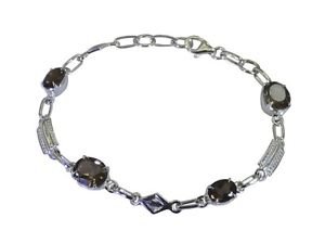 Riyo Brown 925 sterling silver Smoky Quartz Bracelet wonderful. handmade wire je