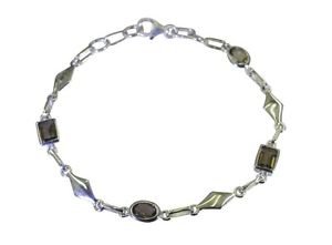 Riyo Brown 925 sterling silver Smoky Quartz Bracelet well-formed handmade wester