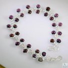 Riyo Garnet Contemporary Designers Simple Silver Bracelet L 7.5in Sbragar-26045