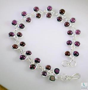Riyo Garnet Contemporary Designers Simple Silver Bracelet L 7.5in Sbragar-26045
