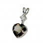 Riyo Smoky Quartz Silver Antique Jewelry Dangle Pendant L 1in Spsqu-76016