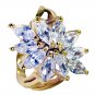 White Cz 18-Kt Gold Platings Birthstones Ring