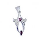 Riyo Garnet Handmade Silver Jewellery Band Pendant L 2in Spgar-26061