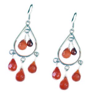 Riyo Red Onyx Indian Silver Jewelry Gems L 2in Seron-66005