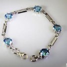 Riyo Blue Topaz Designer Jewelry Simple Silver Bracelet L 7.5in Sbrabtz-10010