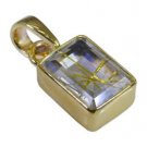 Riyo Multi Gold Plated Rutile Quartz CZ Pendant sexy western handmade jewelry GP