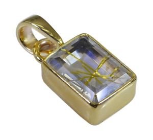 Riyo Multi Gold Plated Rutile Quartz CZ Pendant sexy western handmade jewelry GP