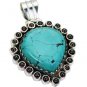 Riyo Turquoise Silver Gem Jewellery Cluster Pendants L 2in Sptur-82001