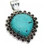 Riyo Turquoise Silver Gem Jewellery Cluster Pendants L 2in Sptur-82001