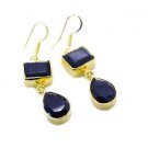 Riyogems Black Onyx Base Matel Y Gold Celebrity Earring L 2in Gpebon-6001