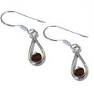 Riyo Red Garnet 925 Solid Sterling Silver Suspended Earring L 1in Segar-26121