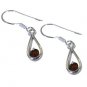 Riyo Red Garnet 925 Solid Sterling Silver Suspended Earring L 1in Segar-26121