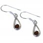 Riyo Red Garnet 925 Solid Sterling Silver Suspended Earring L 1in Segar-26121