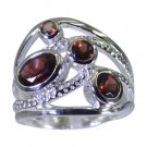 Riyo Red 925 sterling silver Garnet Ring marvelous designer handmade jewellery S