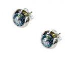 Riyo Blue Topaz Silver Initial Jewelry Earrings L 0.2in Sebto-10041