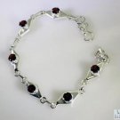 Riyo Garnet Brushed Jewelry Silver Bracelet Bangle L 7.5in Sbragar-26016