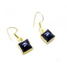 Riyogems Black Onyx 18-Kt Y Gold Plating Antique Earrings L 1.5in Gpebon-6007