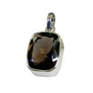 Riyo Smoky Quartz Silver Gemstone Jewelry Coin Pendants L 1in Spsqu-76011