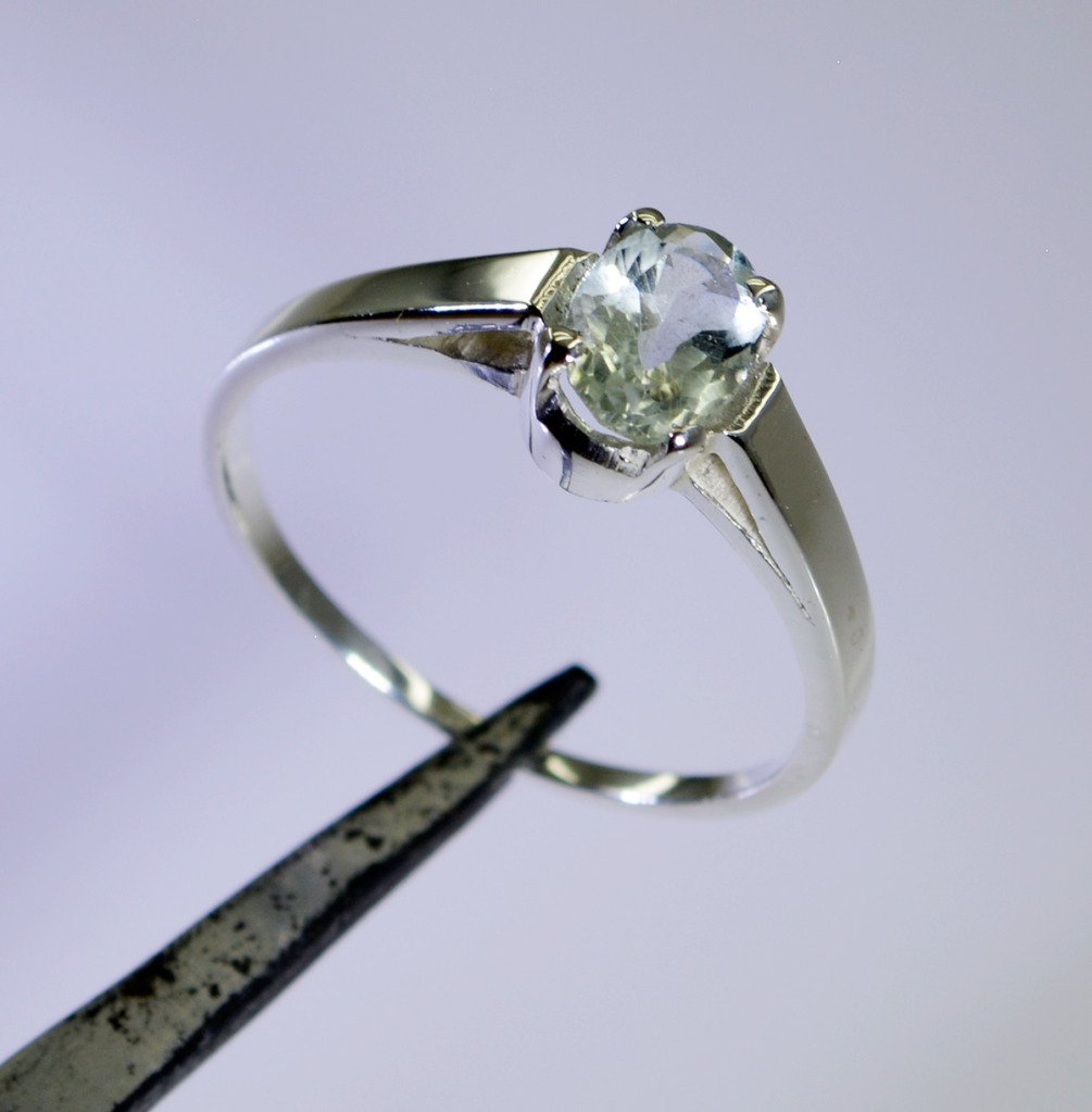 Riyo Green Amethyst Silver Jewelry With Gemstones Designer Silver Ring Sz 7 Srga
