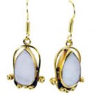 Riyogems White Agate Wholesale Gold Plate Chandelier Earrings L 1.5in Gpeage-000