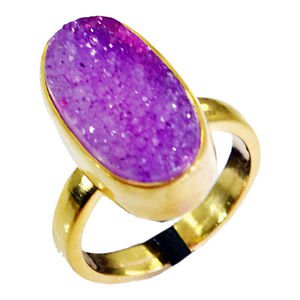 Riyo Druzy Drusy 18kt Y Gold Fashion Nice Ring Sz 8 Gprdru8-24017
