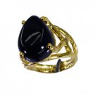 Riyo Black Onyx 18kt Y Gold Plating Cocktail Ring Sz 6.5 Gprbon6.5-6064