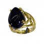 Riyo Black Onyx 18kt Y Gold Plating Cocktail Ring Sz 6.5 Gprbon6.5-6064