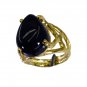 Riyo Black Onyx 18kt Y Gold Plating Cocktail Ring Sz 6.5 Gprbon6.5-6064