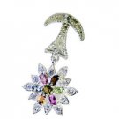 Riyo Tourmaline Silver Filigree Jewelry Claddagh Pendant L 2in Sptou-84009