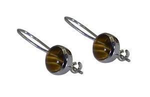 Riyo Brown 925 sterling silver Tiger Eye Earring flashy original handmade jewelr