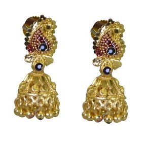 Riyo Plain Gold Plated Plain Earring resplendent handmade jewelry store GPEJHU-1