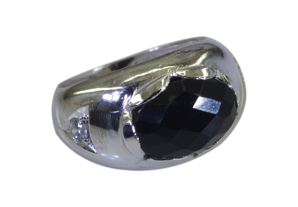 Riyo Black 925 sterling silver Black Oynx Ring resplendent wire handmade jewelry