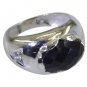 Riyo Black 925 sterling silver Black Oynx Ring resplendent wire handmade jewelry