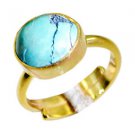 Riyo Turquoise 18-Kt Y Gold Fashion Guard Ring Sz 8 Gprtur8-82079