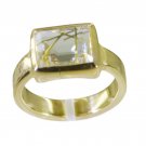 Riyo Multi Gold Plated Rutile Quartz CZ Ring symmetrical jewelry accessories sto