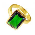 Emerald Cz Gold Plated Indian Guard Ring